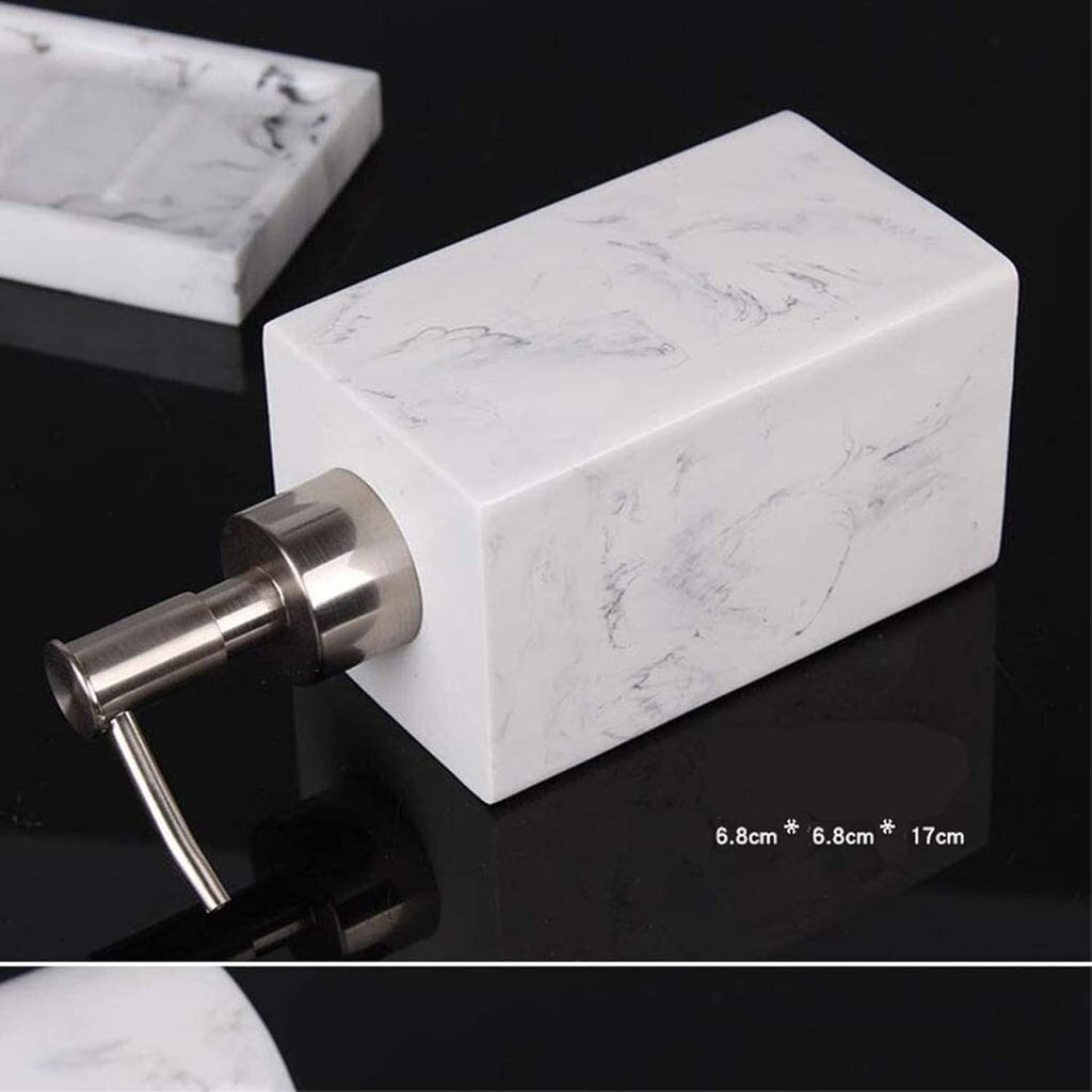 Vanity Bathroom Decor, Bathroom Accessory Set Modern Design Resin Minimalist Bathroom Amenities Kit for Decor Housewarming Gift Housewarming Gift(White,6-Piece Set)