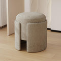 Modern Upholstered Ottoman Soft Dressing Foot Stool Comfortable Vanity Stool End Table Pouf Under Desk for Makeup Room, Living Room, Bedroom, Entrance(Khaki)