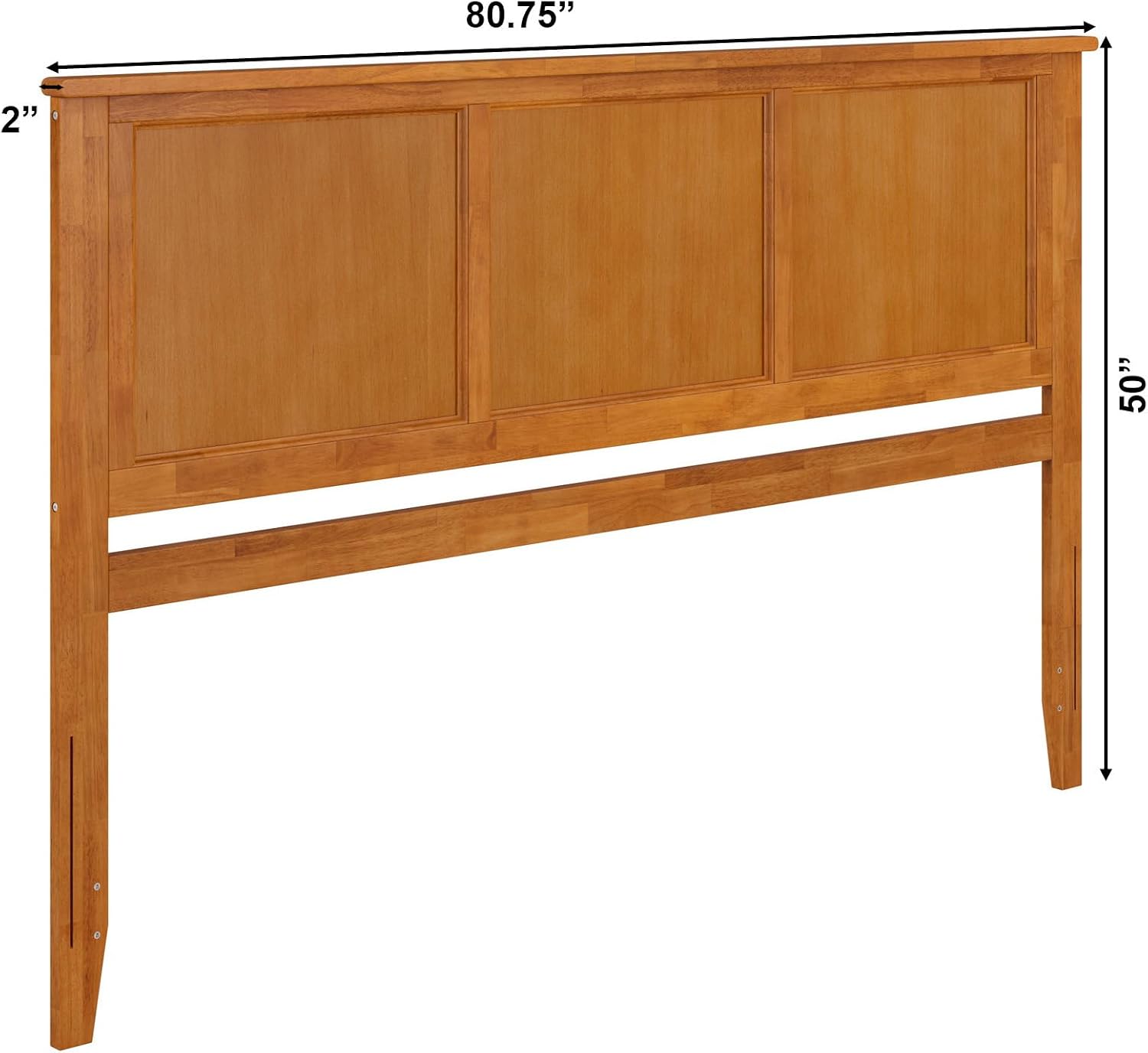AFI, Madison King Solid Wood Panel Headboard, Light Toffee