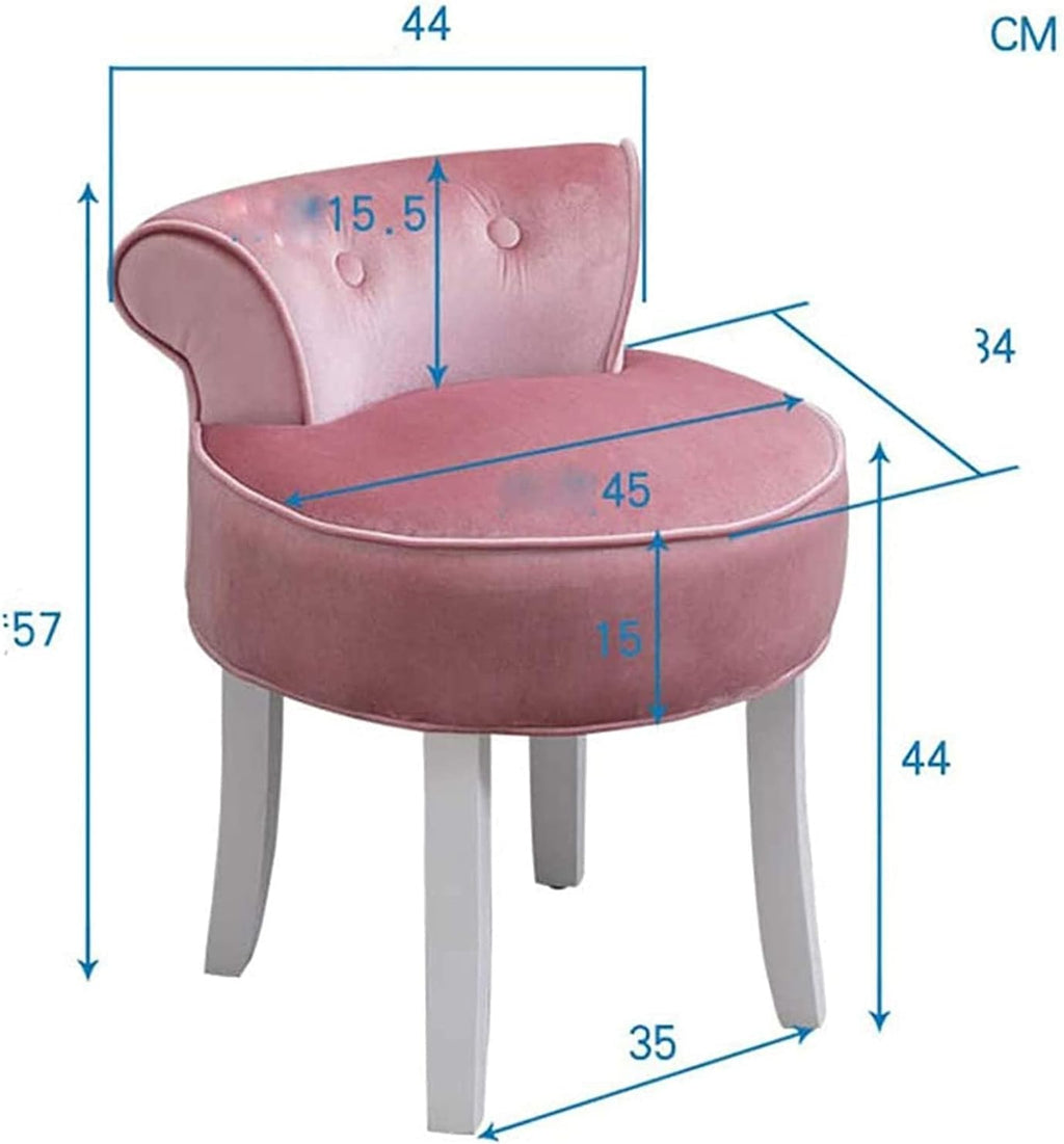 vanity stool makeup bench Vanity Benches Chair Padded Lounge Makeup Stool Fan Back Dressing Chair Piano Stool Cushioned Stool With Solid Wood Legs, Sitting 44cm / 17.32 Inch ( Color : Green )