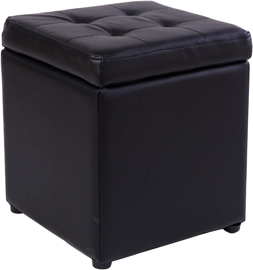 BTZHY Vanity Chair,Square Storage Upholstered Footstool, PU Leather Makeup Dressing Stool,Shoe Bench Vanity Stool Piano Seat n Functional Stool Sofa Stool