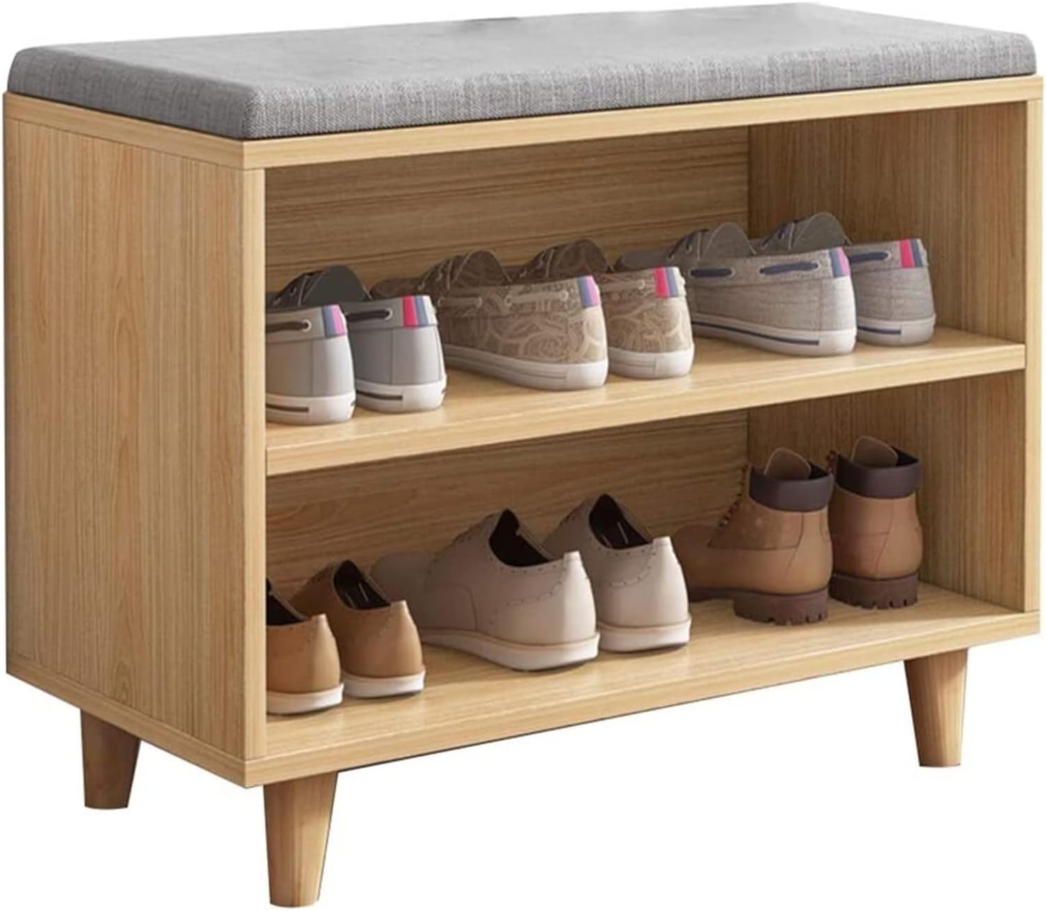 Entryway Shoe Bench Storage Bench End of Bed Bench Shoe Bench Rack with Seat Porch Corner, Small Shoe Changing Stool Home Bedroom Multifunctional Double-Layer Storage Shoe Cabinet (Size : 6