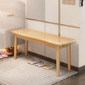 GIZNXBA Wood Entryway Bench Farmhouse Dining Bench End of Bed Bench with Rounded Corner, Indoor Entry Way Shoe Benches Seat Outdoor Bench Bedroom Bench(/Natural,60cm)