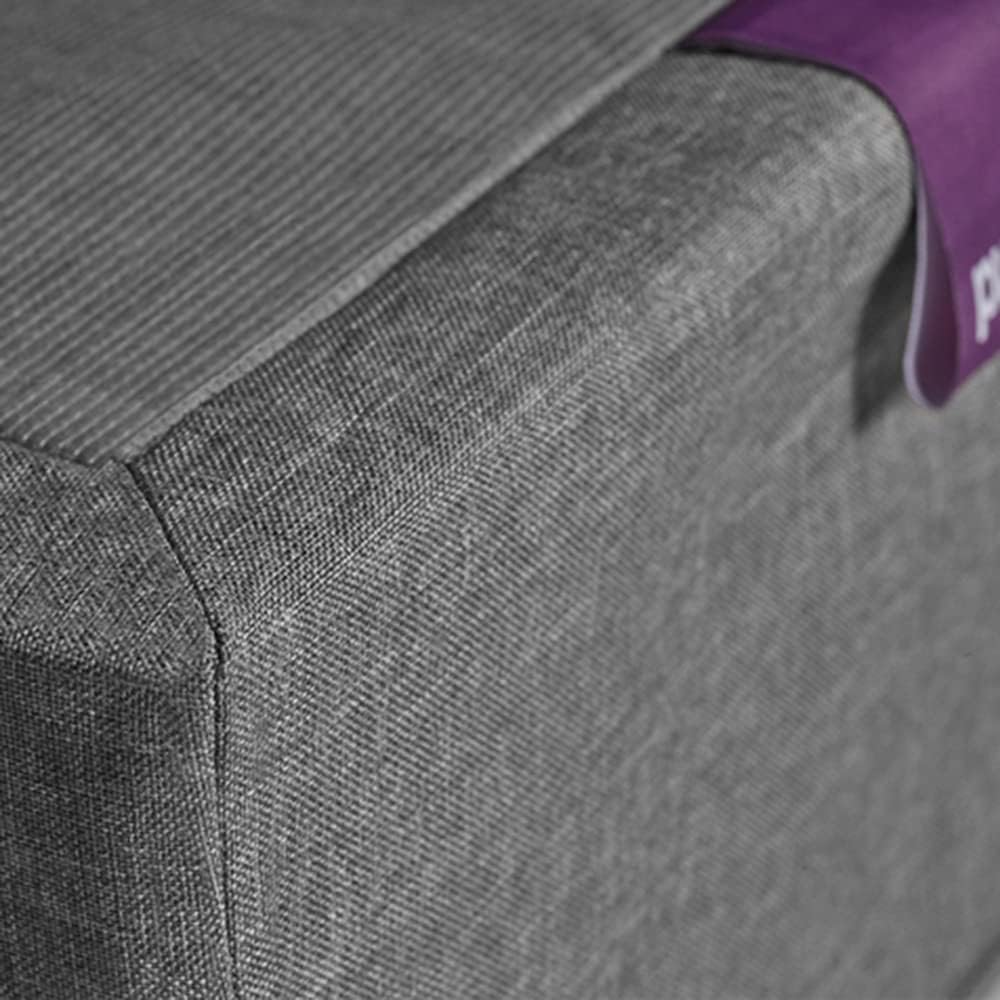 Purple Headboard - Twin XL Size - Grey Upholstered Platform Bed Frame with Tapered Wooden Legs - Durable, Easy Assembly - Versatile Style for Any Bedroom Décor