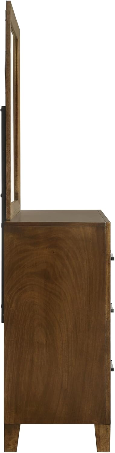 New Classic Furniture Ballard 4-Piece Wood King Bedroom Set with Nightstand, Walnut Brown