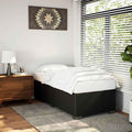 Twin XL Bed Frame in Black Faux Leather with Plywood and Engineered Wood Construction, Modern Sturdy Platform for Mattress Support and Space Saving Design