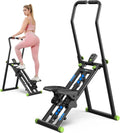 MERACH Stair Stepper for Home Gym Exercise, New Version Stairmaster for Full-Body Workout, Compact Folding Stair Climber with Extended Step Range, Adjustable Handlebar/Pedal