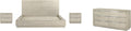 Armen Living Abbey King 4 Piece Bedroom Set in Grey Oak Wood