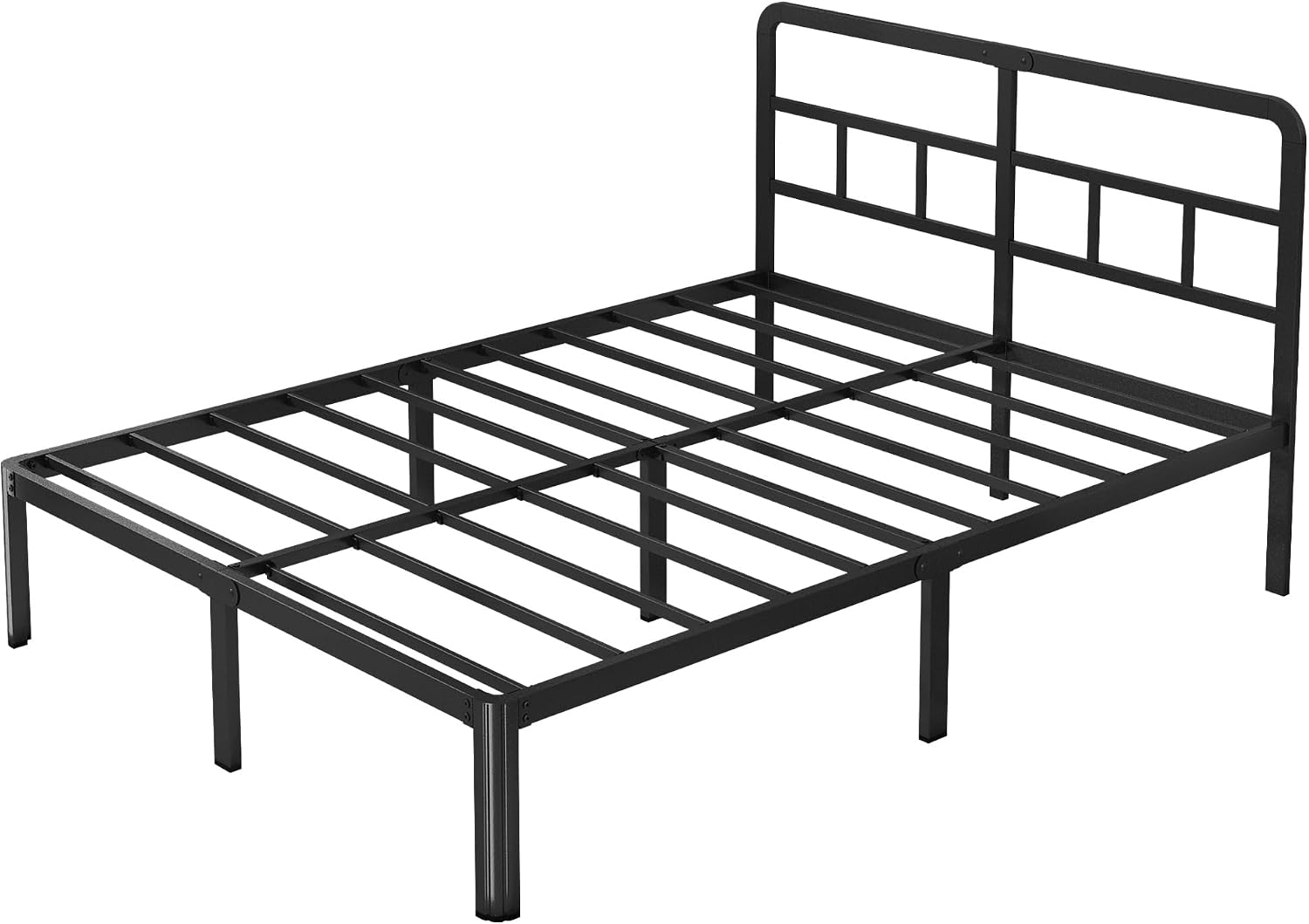 Yicensen 14 Inch Queen Bed Frame with Headboard, Heavy Duty Metal Queen Size Platform Bed Frame No Box Spring Needed with Rounded Corner Legs, Noise Free, Easy Assembly, Black