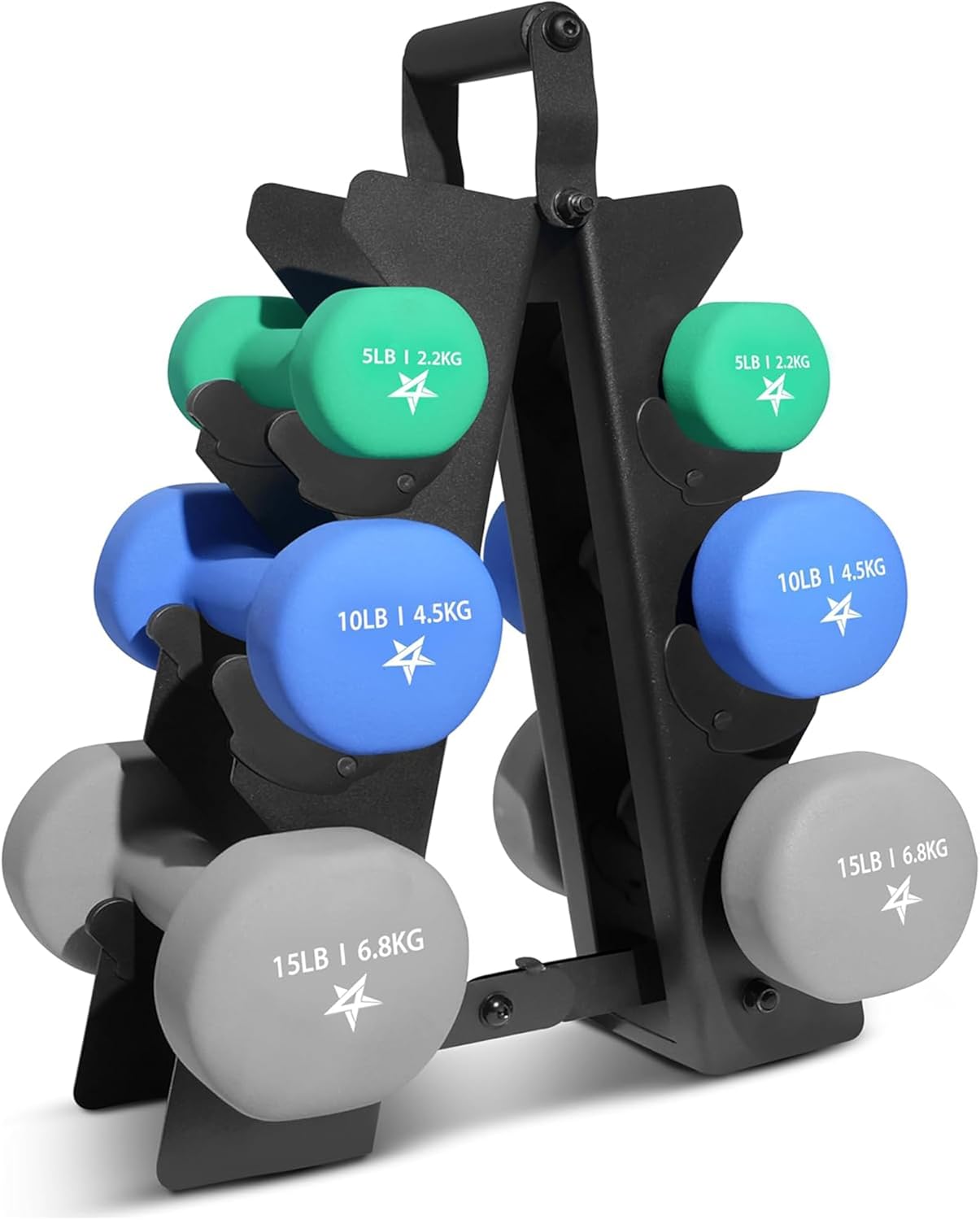 Yes4All Neoprene Coated Dumbbell Hand Weight Sets of 2 - Multiple Weight Options with 15 Colors, Anti-roll, Anti-Slip, Hexagon Shape
