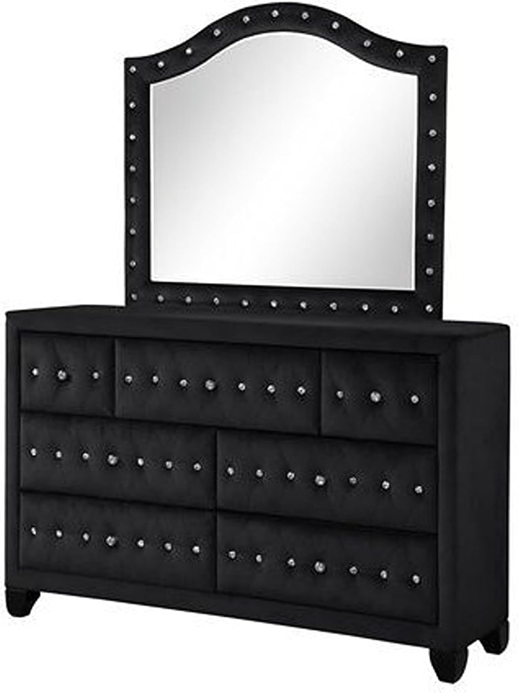 GOWE Encore Modern Style Tufted and Upholstered King 4PC Bedroom Set Made with Wood in Black(NJ Inventory)