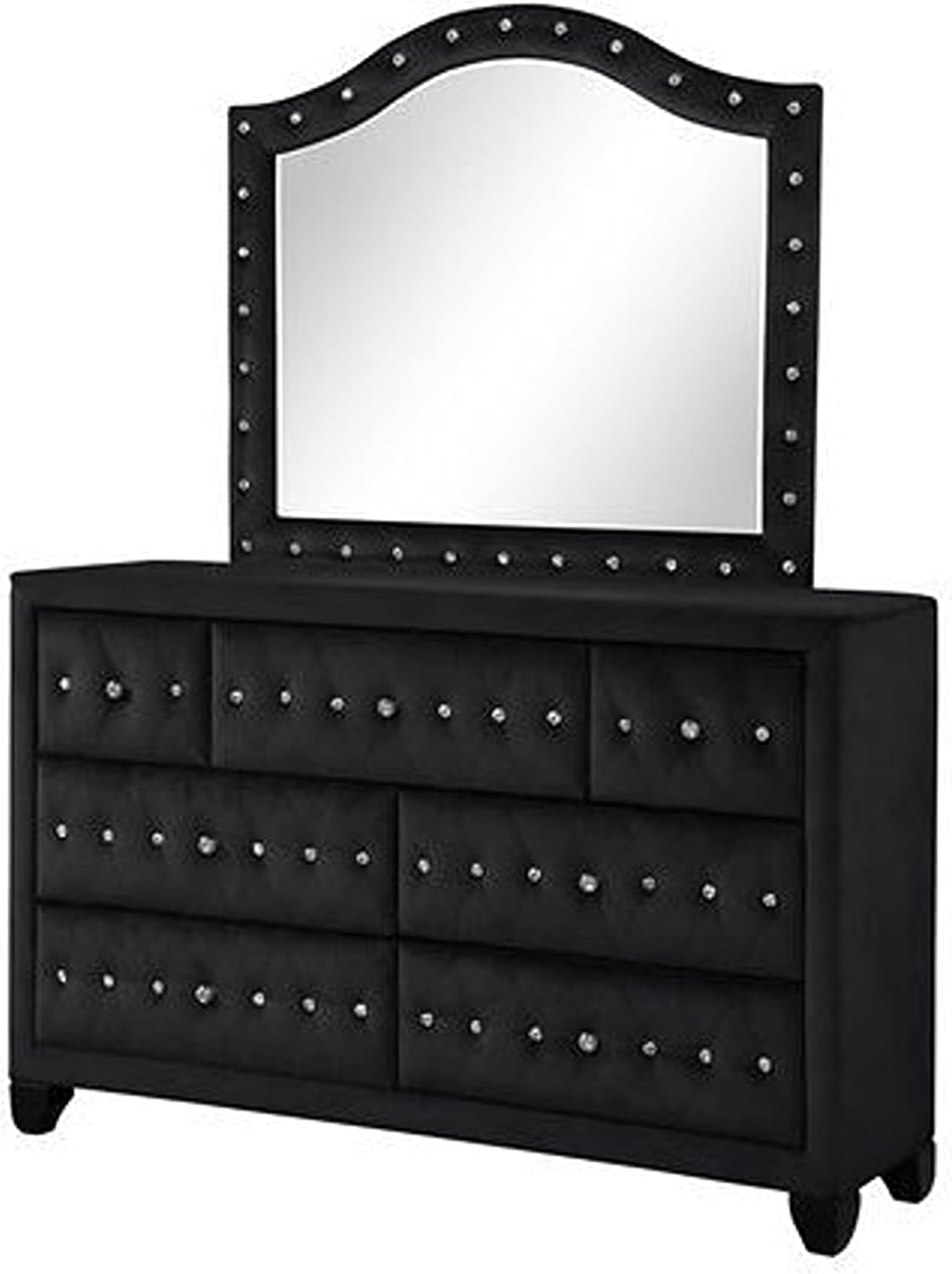 GOWE Encore Modern Style Tufted and Upholstered King 4PC Bedroom Set Made with Wood in Black(NJ Inventory)