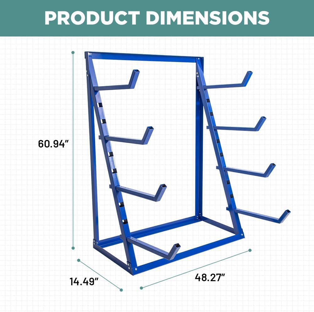 Yeeoy 4 Tier Steel Horizontal Storage Rack, Heavy Duty Lumber Storage Rack, Adjustable Pipe Rack, Utility Cantilever Rack for Garage Workshop Shed, 2000lbs Load Capacity