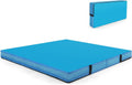 Goplus 4' Thick Folding Gymnastic Mat, Thickened Bi-Fold Fitness Mat with Carrying Handles & PU Leather Cover, Home Gym Tumbling Mat for Stretching, Pilates, Aerobics Workouts