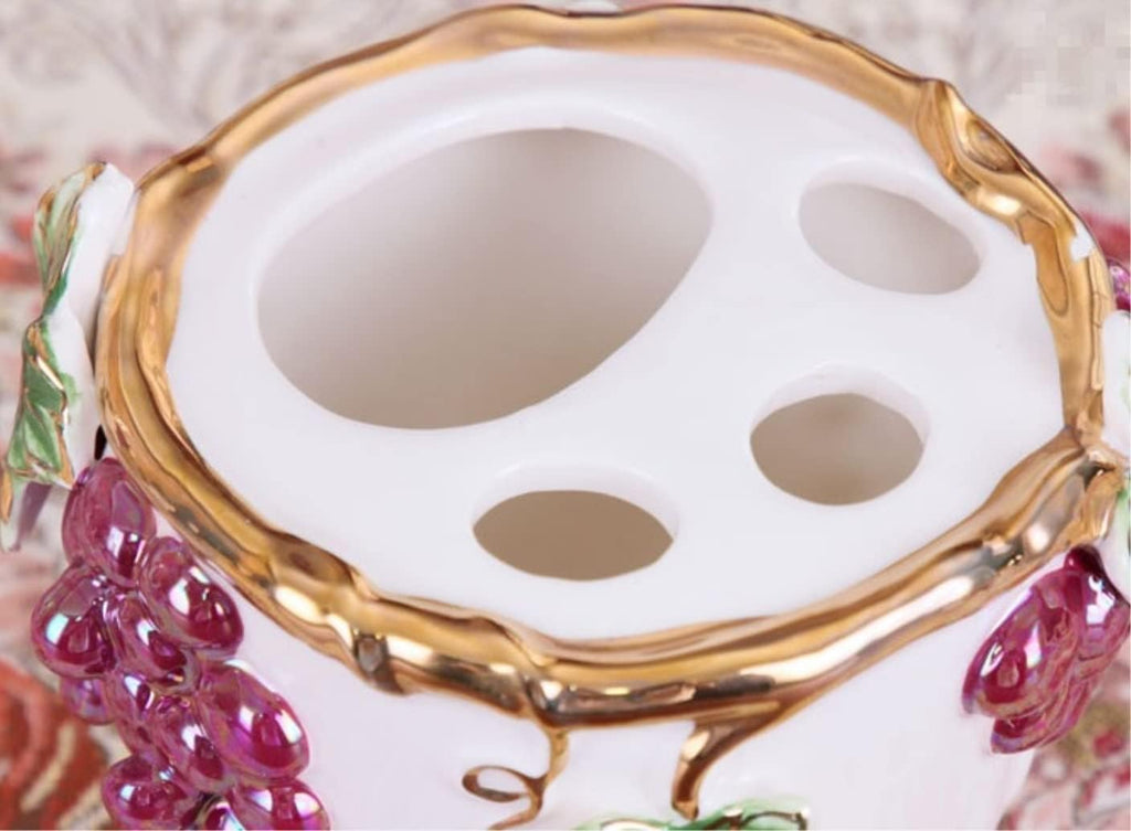 Vanity Bathroom Decor, Bathroom Accessory Sets Grape Ceramic Bathroom Five-Piece Bathroom Wash Set Brushing Practical Cup European Gift Housewarming Gift