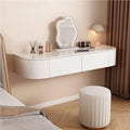 Floating Makeup Vanity for Wall, Wall Mounted Desk with Drawers, Wood White Corner Desk, Modern Dressing Table for Bedroom(47.2in)