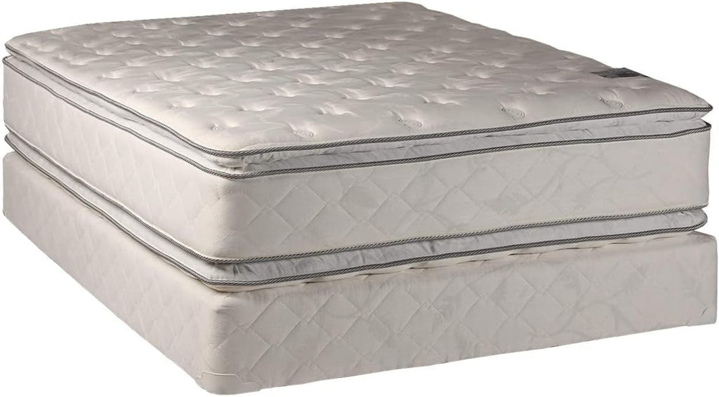 DS Solutions USA Brand 2-Sided Soft PillowTop King Size Mattress and Low 5' Height Box Spring Set with Metal Bed Frame - Sleep System with Enhanced Cushion Support, Spine Support, Longlasting Comfort