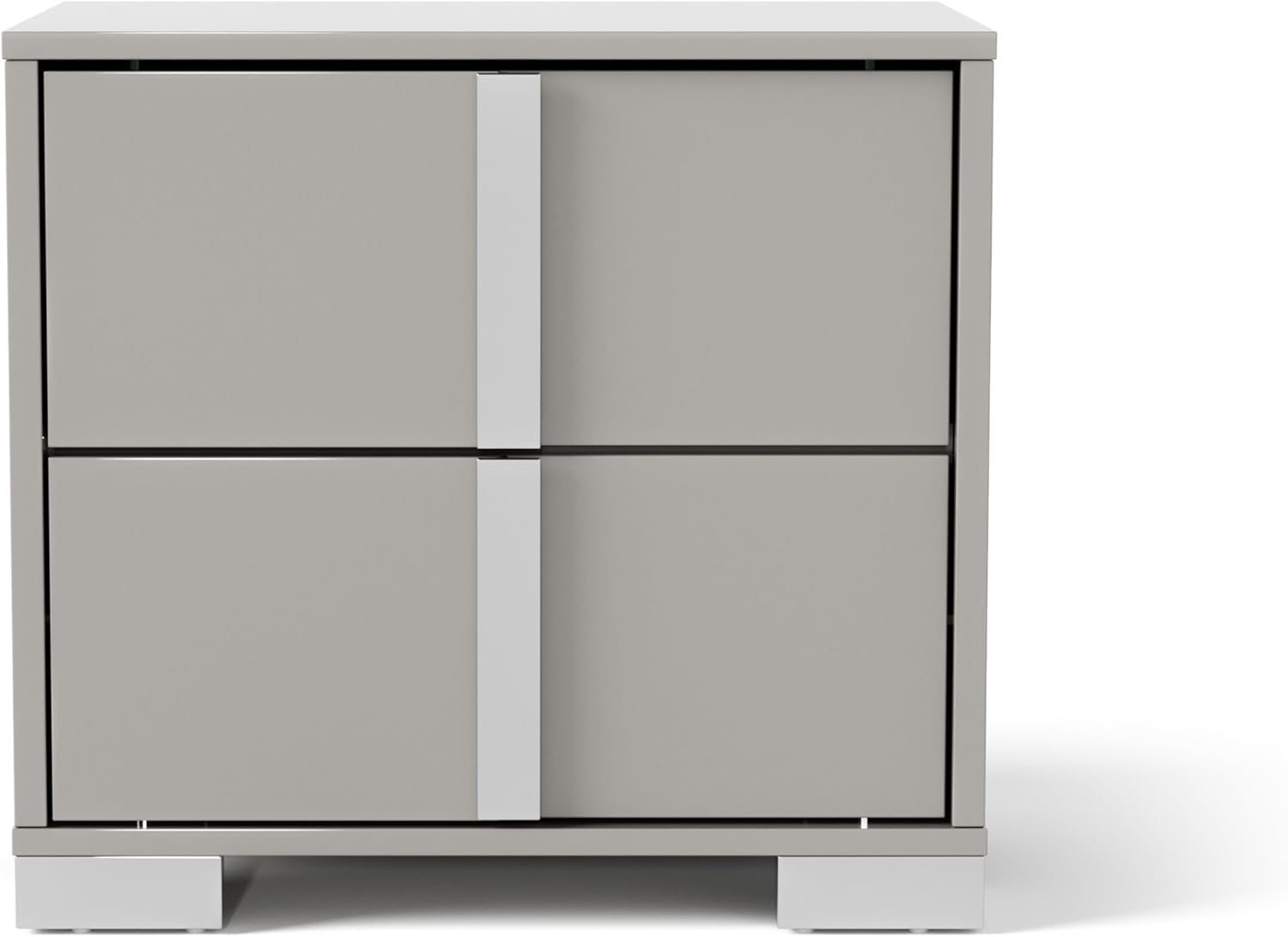 Furniture of America Alistair Modern Wood 3-Piece Bedroom Collection with Bed Frame and 2-Drawer Nightstands Set of 2, Box Spring Required, Light Taupe, Queen