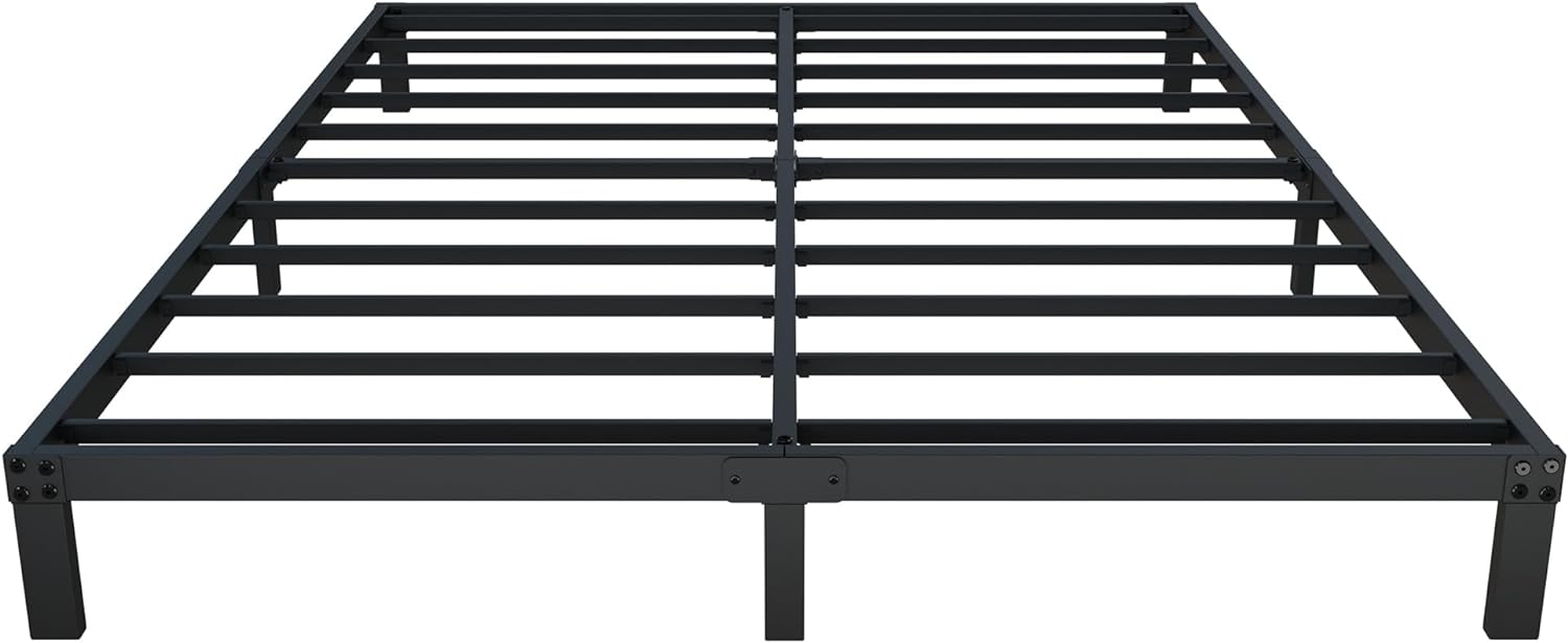 YUSENHEEI 8 Inch King Size Bed Frame, Heavy Duty Metal Platform Bed Frame No Box Spring Needed, Noise Free, Easy Assembly, Black