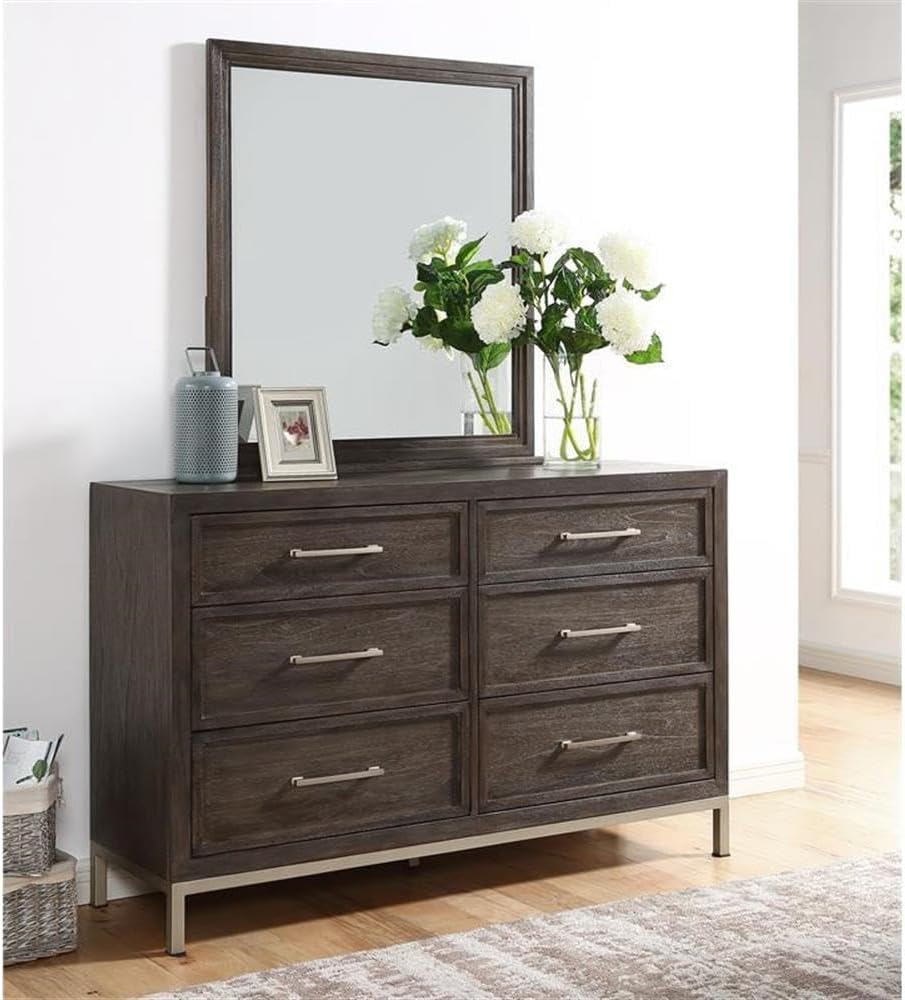 Steve Silver Broomfield Walnut King Engineered Wood 6-Piece Bedroom Set