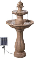 Kenroy Home 51009SNDST Frost Outdoor Solar Floor Fountain with Tan Finish, Traditional Style, 44' Height, 22' Width, 22' Depth