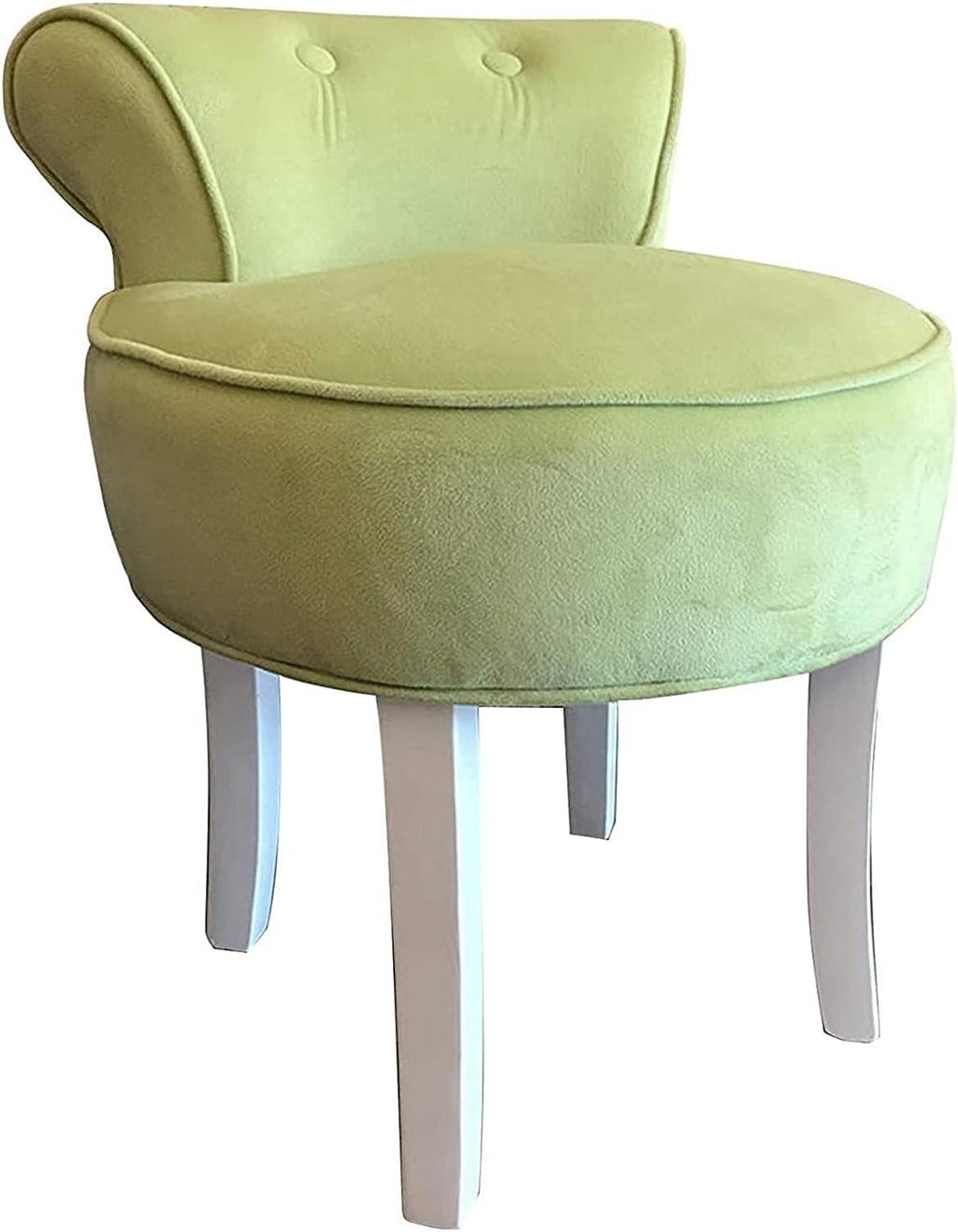 vanity stool makeup bench Vanity Benches Chair Padded Lounge Makeup Stool Fan Back Dressing Chair Piano Stool Cushioned Stool With Solid Wood Legs, Sitting 44cm / 17.32 Inch ( Color : Green )