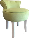vanity stool makeup bench Vanity Benches Chair Padded Lounge Makeup Stool Fan Back Dressing Chair Piano Stool Cushioned Stool With Solid Wood Legs, Sitting 44cm / 17.32 Inch ( Color : Green )