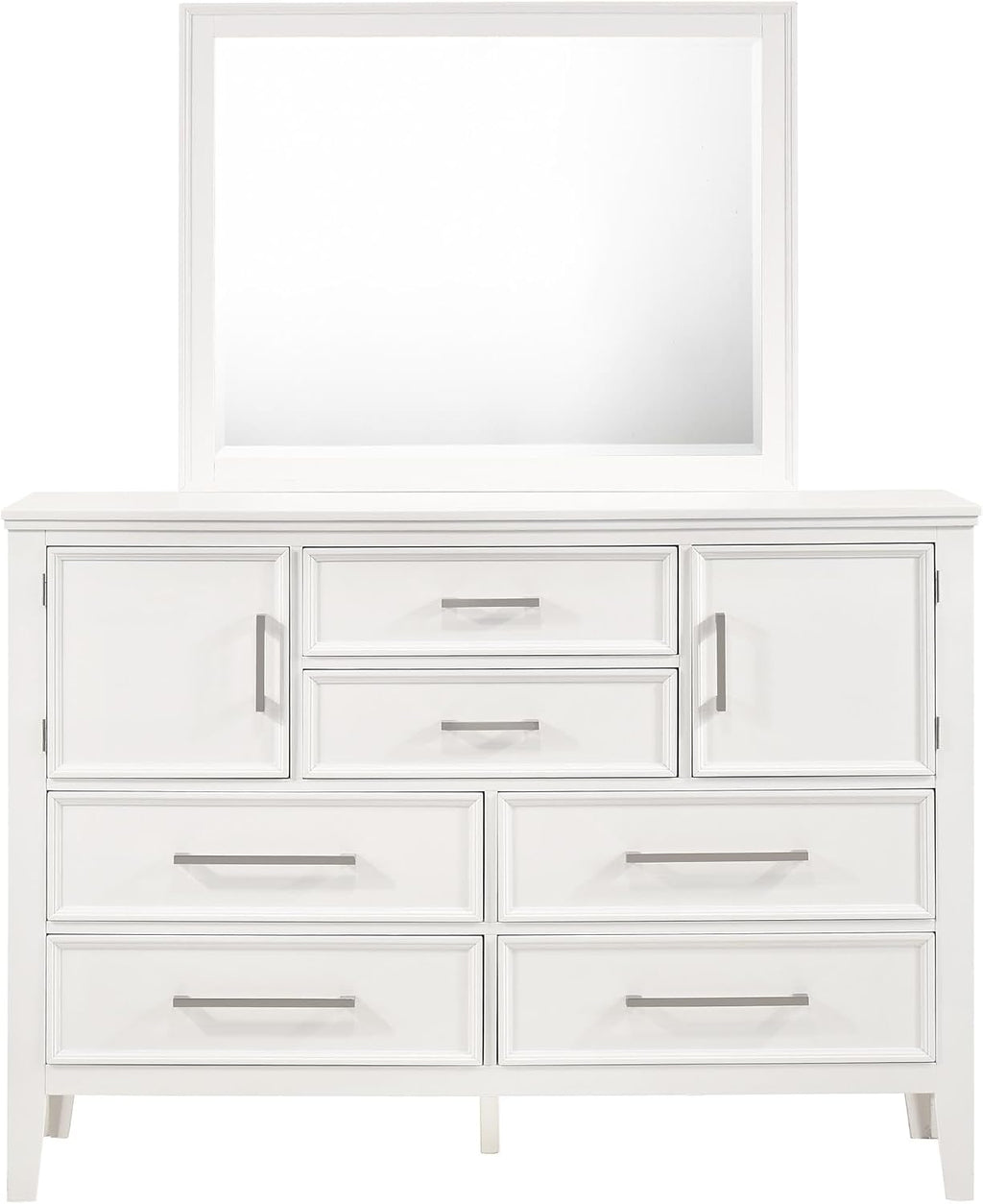 New Classic Andover 4-Piece Wood King Bedroom Set with Nightstand in White