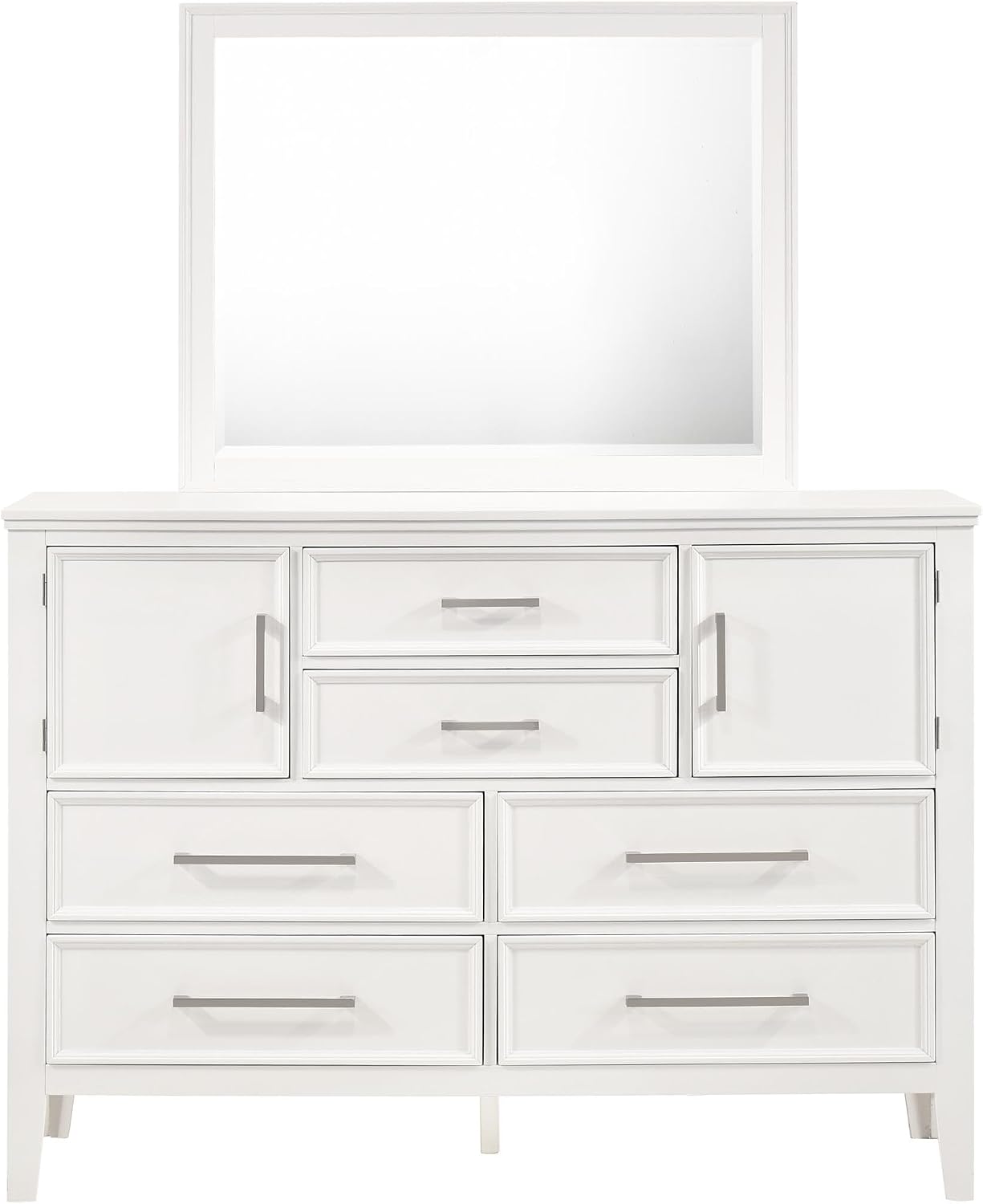 New Classic Andover 4-Piece Wood King Bedroom Set with Nightstand in White