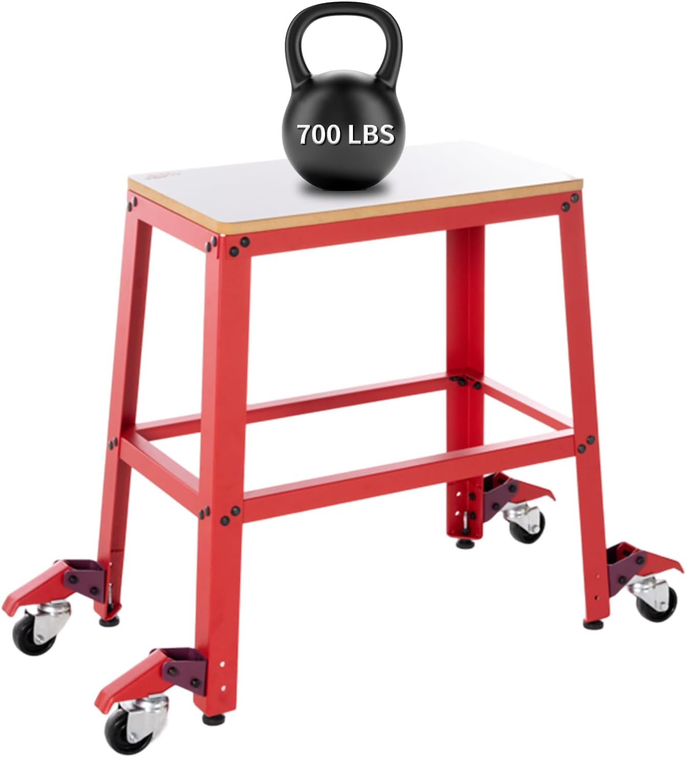 Universal Tool Stand with Wheels, Drill Press, Miter Saw, Band Saw, Scroll Saw, Planer, Sander & Bench Grinder Stand, 700 lbs Heavy Duty Mobile Base, 26'x14' MDF Top, Rubber Casters