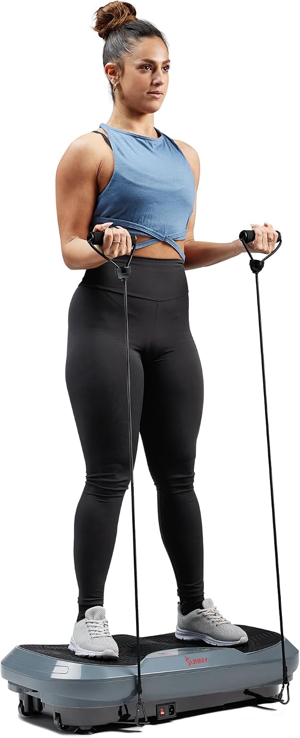 Sunny Health & Fitness Fitboard Vibration Platform Exercise Machine with Multiple Speed Settings and Vibration Modes for Multipurpose Workouts