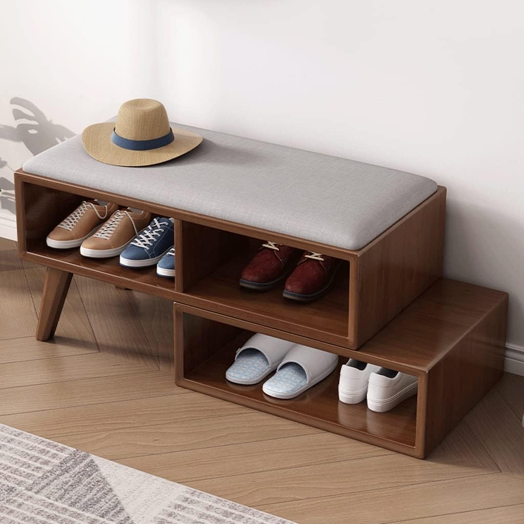 Double Layer Shoe Rack Bench – Creative Entryway Storage Stool for Living Room Porch Corner Corridor – Stylish Shoe Changing Bench for Shoes nization (B)
