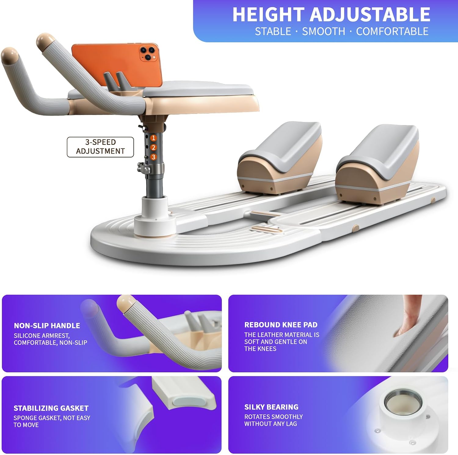 Spine Twist and Stretch Trainer, Detachable Back Stretcher Machine, Adjustable Exercise Equipment for Lower Back Pain Relief, Spine Decompression, Leg Stretching & Core Activation
