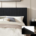 mopio Brooklyn Fluted Panel Wingback Headboard 62.4' - Wall Mount Headboard for Queen Bed, Modern Farmhouse Bedroom Decor, 4-Panel Assembly (Black Oak, Queen)