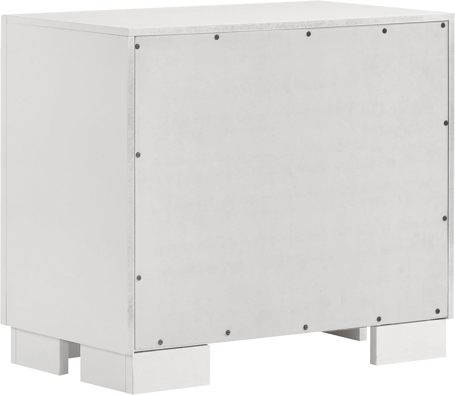 Coaster Home Furnishings Jessica Contemporary 4-Piece Bedroom Set Queen Size LED Panel Bed Frame 43-inch Headboard Snow White 202990Q-S4