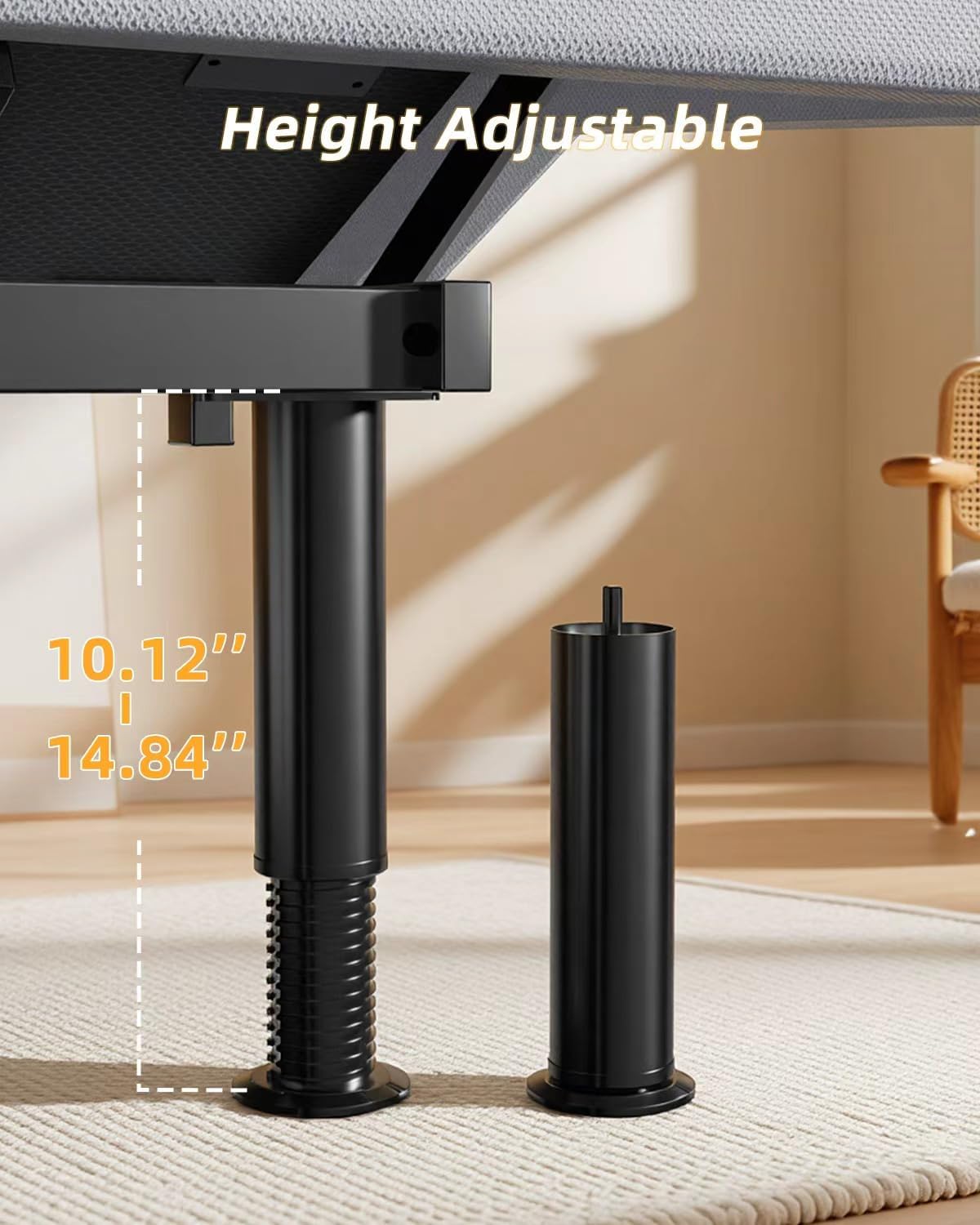 Adjustable Bed Frame King Size with Massage, Wireless Remote, Head Foot Incline, USB, Underbed Light Easy Assembly, Zero Gravity, Bedframe Basic with Quiet Motor