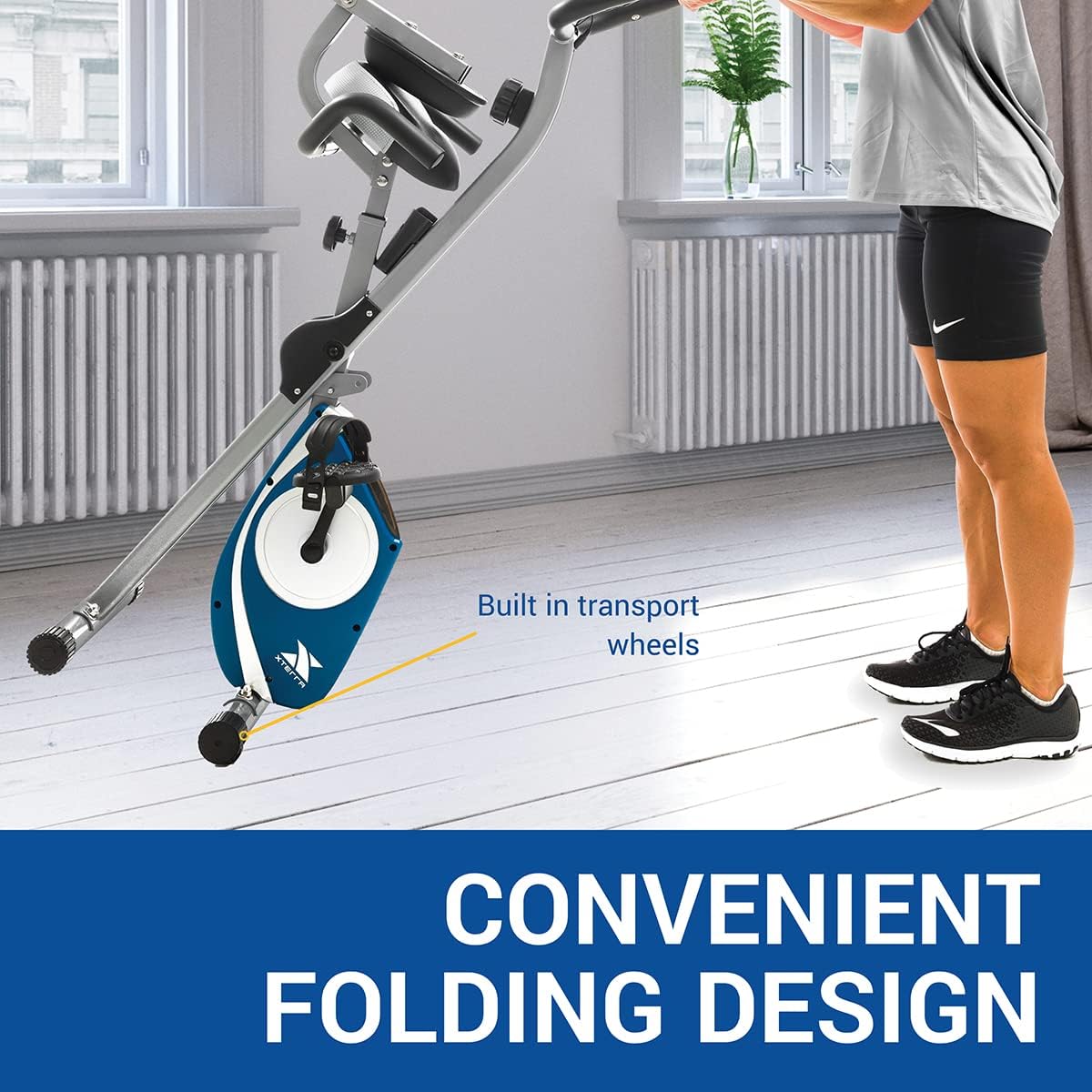 Folding Exercise Bike, 225 LB Weight Capacity