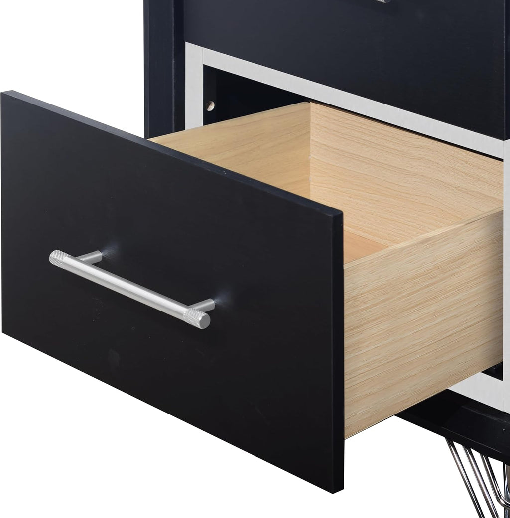 New Classic Furniture Ava 4-Piece Wood Queen Bedroom Set with Nightstand, Ebony Black