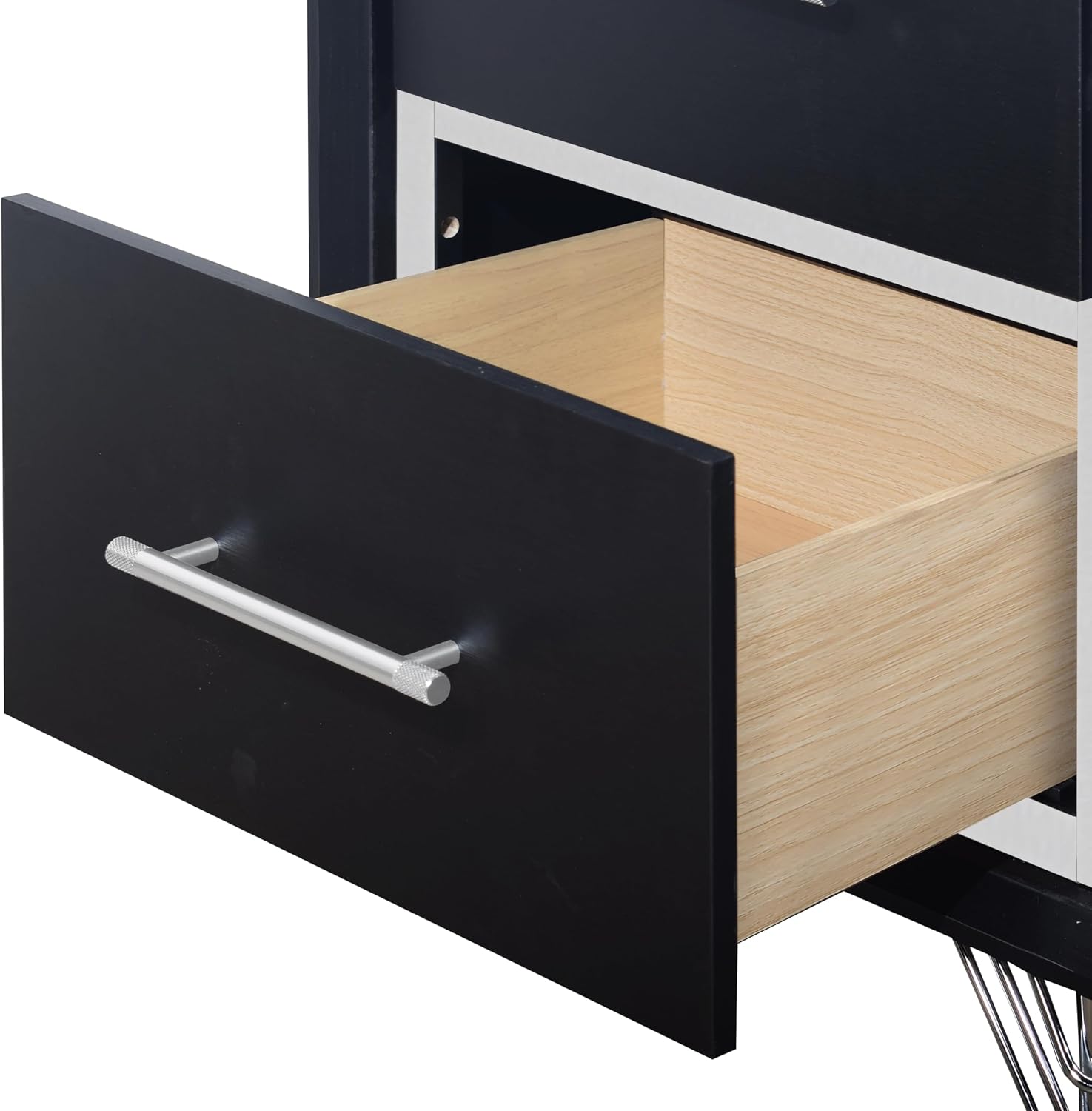 New Classic Furniture Ava 4-Piece Wood King Bedroom Set with Nightstand, Ebony Black