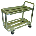 ALUC-2-2036-36H Stocking Utility Cart, 2 Shelves, Open Base, 20' x 42' Shelf Size, Push Handle, All Welded Aluminum Construction, 1,200 lbs., for Commercial Use, NSF