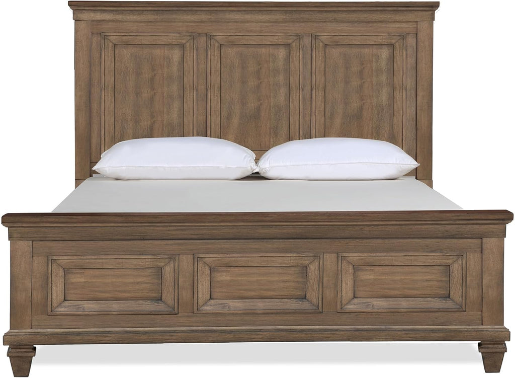New Classic Furniture Mariana 4-Piece Wood Cal King Bedroom Set with Nightstand, Vintage Mocha