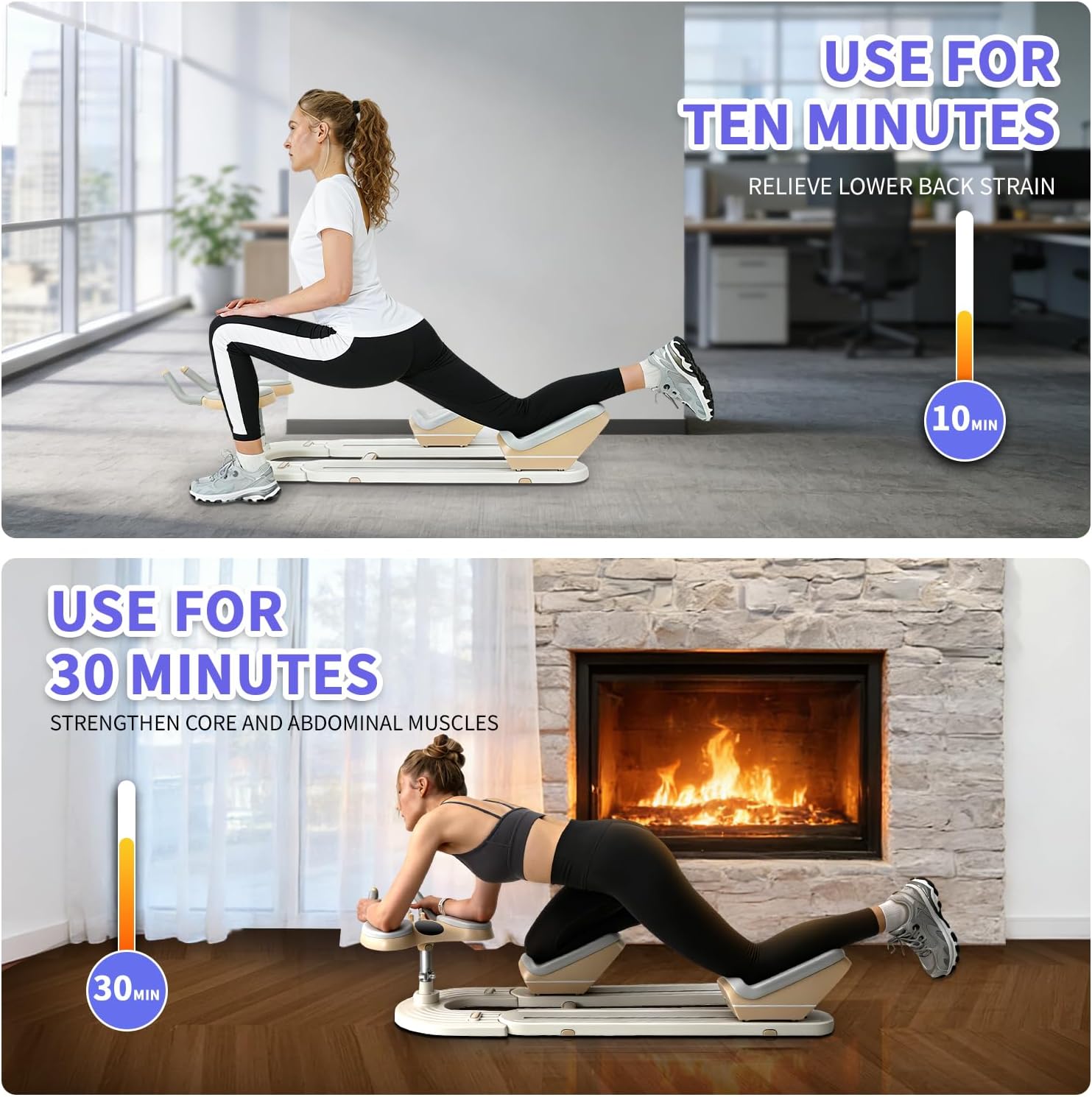 Spine Twist and Stretch Trainer, Detachable Back Stretcher Machine, Adjustable Exercise Equipment for Lower Back Pain Relief, Spine Decompression, Leg Stretching & Core Activation