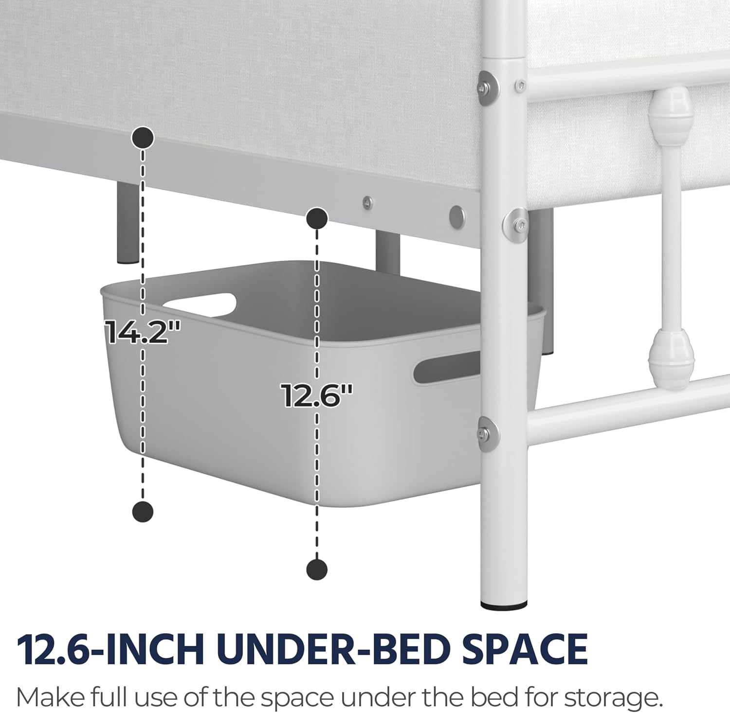 Yaheetech Classic Metal Platform Bed Frame Mattress Foundation with Victorian Style Iron-Art Headboard/Footboard/Under Bed Storage/No Box Spring Needed/Full Size White