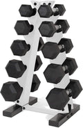 CAP Barbell 150 LB Coated Hex Dumbbell Weight Set with Vertical Rack | Multiple Options