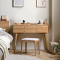 Small Vanity Desk, Solid Wood Dressing Table with Drawer Divider, Study Desk and Vanity Desk for Bedroom, 18' D x 31' W x 32' H