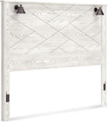 Signature Design by Ashley Gerridan Coastal Panel Headboard with Decorative Sconce Lights ONLY, King, White