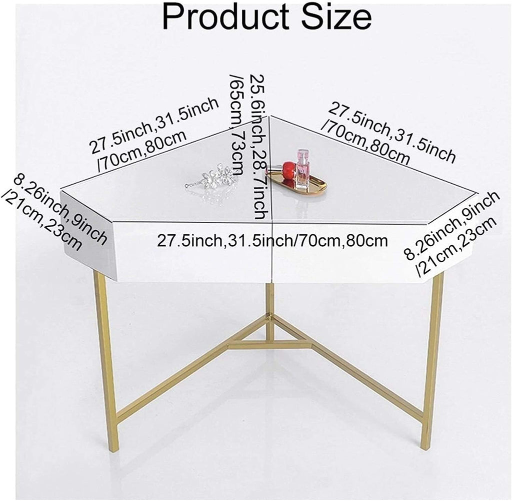 Luxury Dressing Vanity Table w/Stool for Bedroom, Dressing Table Corner Saves Space Corner Dressing Table Set with Mirror(80x80x75cm), XRKJBZ32024320