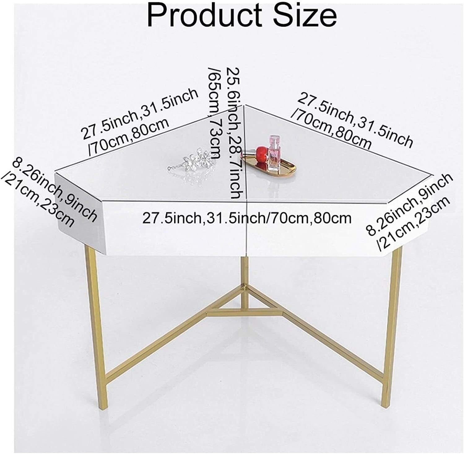 Luxury Dressing Vanity Table w/Stool for Bedroom, Dressing Table Corner Saves Space Corner Dressing Table Set with Mirror(80x80x75cm), XRKJBZ32024320
