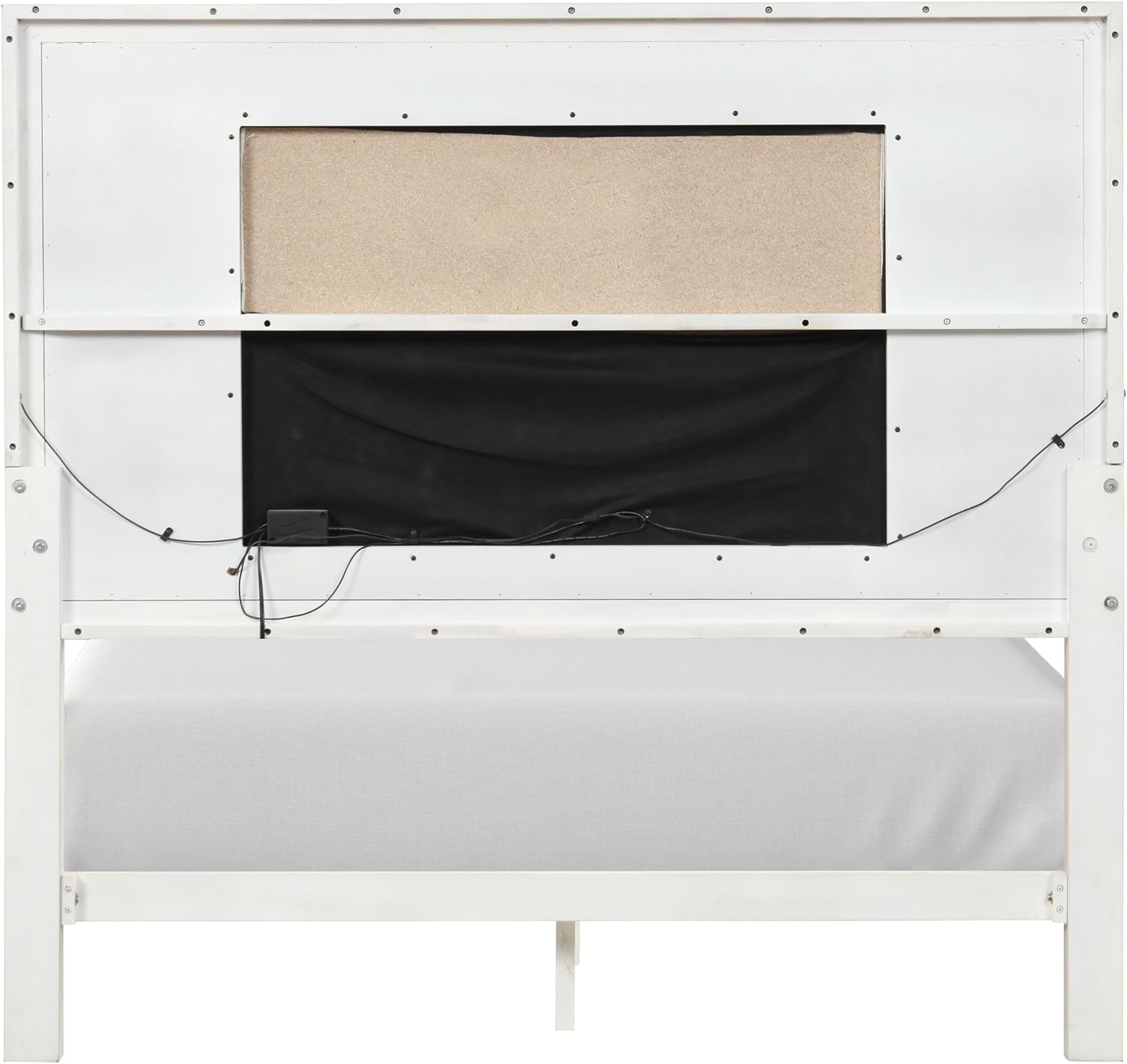 Furniture of America Oberlin Modern Wood 3-Piece Bedroom Collection with Bed Frame and 2-Drawer Nightstands Set of 2, Box Spring Required, Antique White, King