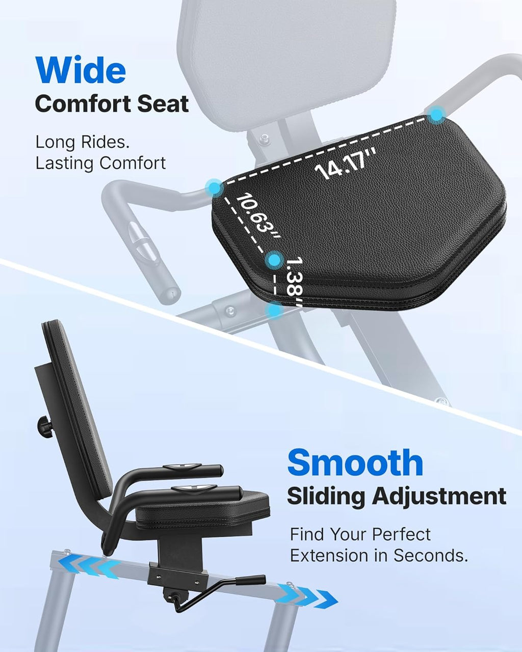 MERACH Recumbent Exercise Bikes for home, Light Commercial High-end Recumbent Bike for Seniors Adults, Magnetic Recumbent Exercise Bike with Smart Bluetooth and Exclusive App, LCD, Heart Rate Handle